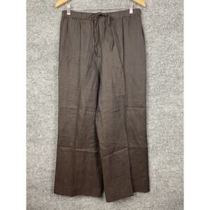 VTG Neiman Marcus Relaxed Pull on Pants 100% Linen Drawstring Size L Made in USA